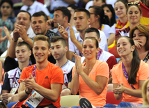 Avropa Oyunlarında aerobika gimnastikası üzrə qarışıq cütlüklərin təsnifat yarışları. Bakı, Azərbaycan, 17 iyun 2015 